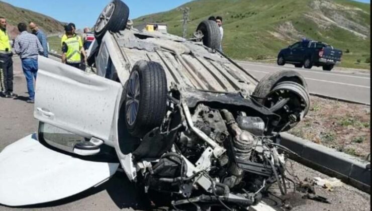 Erzurum’da dehşetli kaza… 1 kişi öldü, 7 kişi yaralandı!