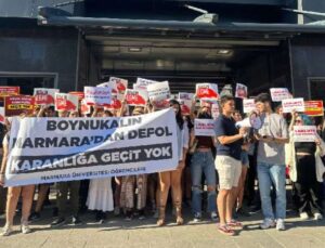 Marmara Üniversitesi öğrencilerinden Boynukalın’a protesto