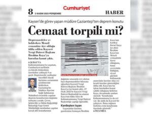 Cumhuriyet’in sarsıntı bölgesinde cemaat torpili mi var sorusuna cevap aradığı haberine engelleme