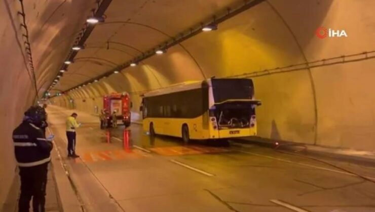 İstanbul’da korkutan yangın: Dolmabahçe Tüneli’nde İETT otobüsü alev aldı