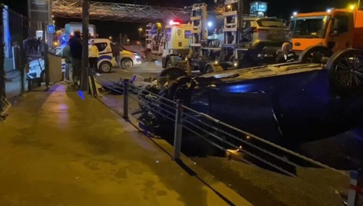 Karşı şeride geçti, takla attı: 4 yaralı!