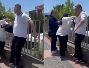 Bursa’da erkek şiddeti… Bayanın yardımına bir öbür bayan koştu: O anlar kamerada